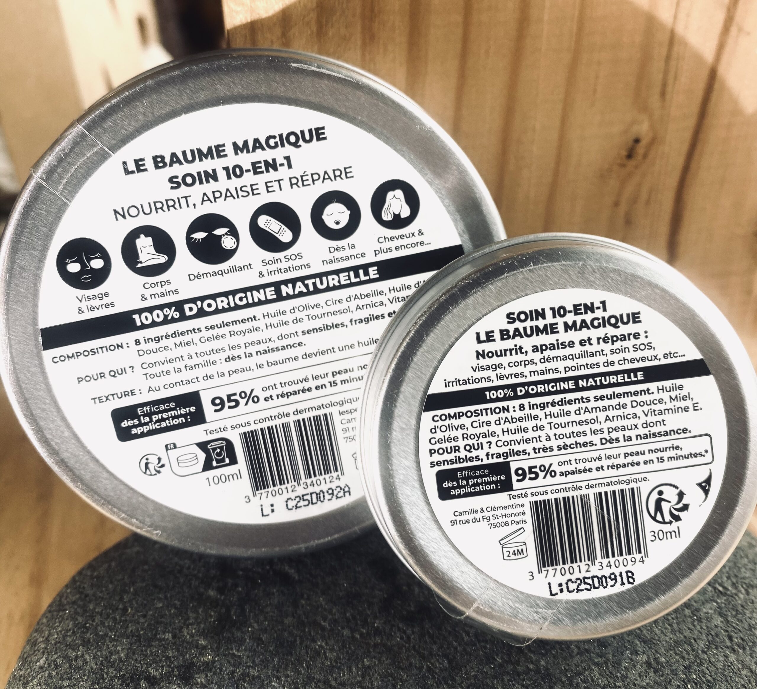 Dos pots aluminiums BAUMES Magiques sans parfum