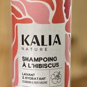 Bouteille de shampoing à hibiscus