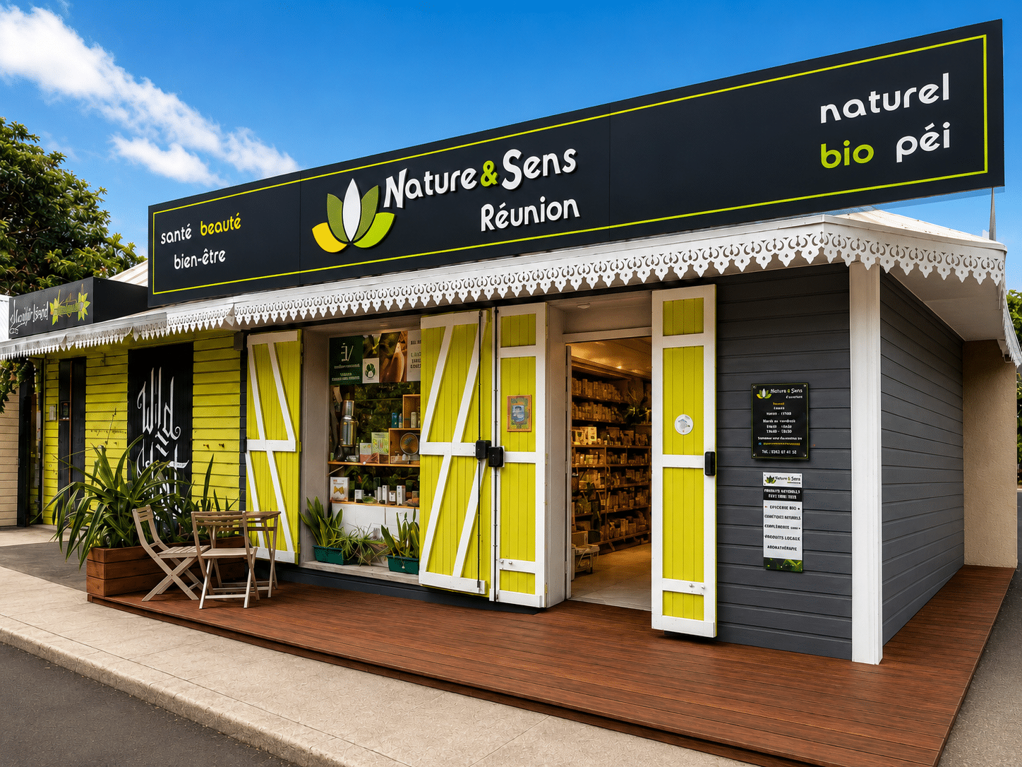 Devanture Boutique Nature et Sens Reunion Saint-Leu